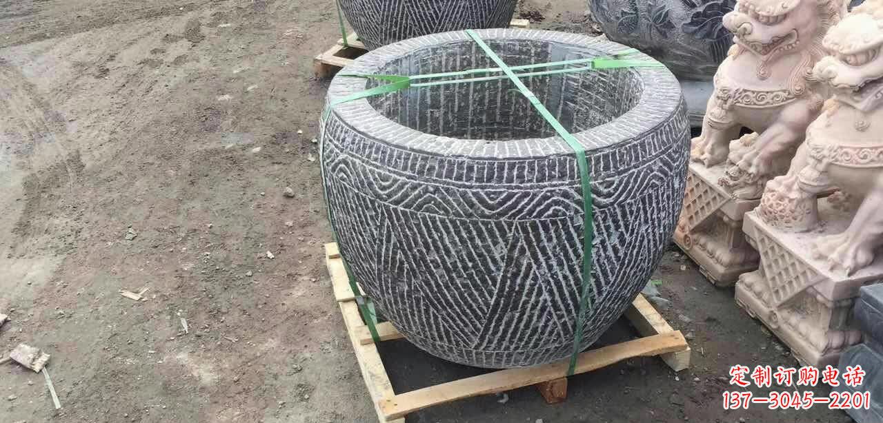 宁波纹理石浮雕水缸
