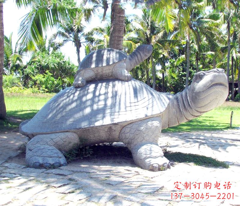 宁波乌龟母子石雕
