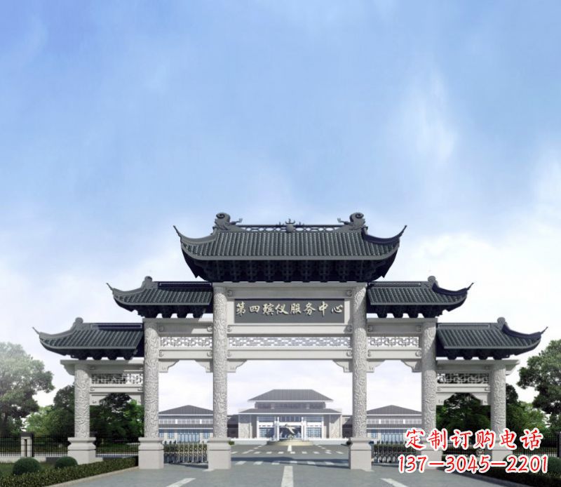 宁波五门景观石牌坊