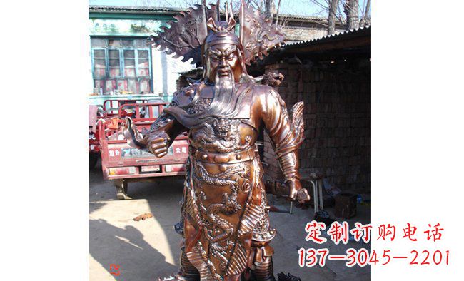 宁波武财神持刀关公铜雕 (3)