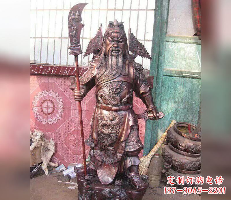 宁波武财神关公提刀铜雕