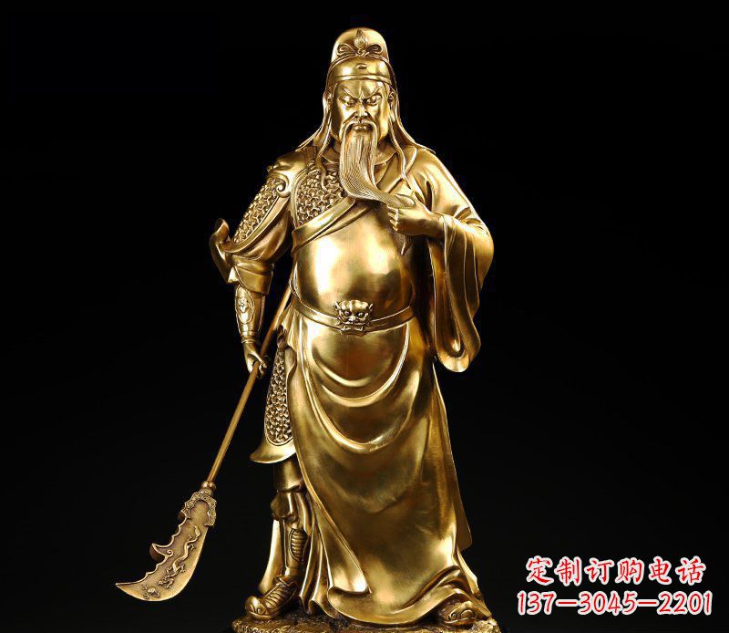 宁波武圣握刀关公铜雕