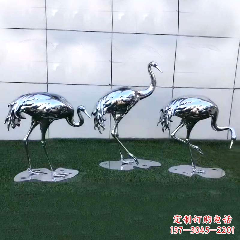 宁波仙鹤镜面不锈钢雕塑