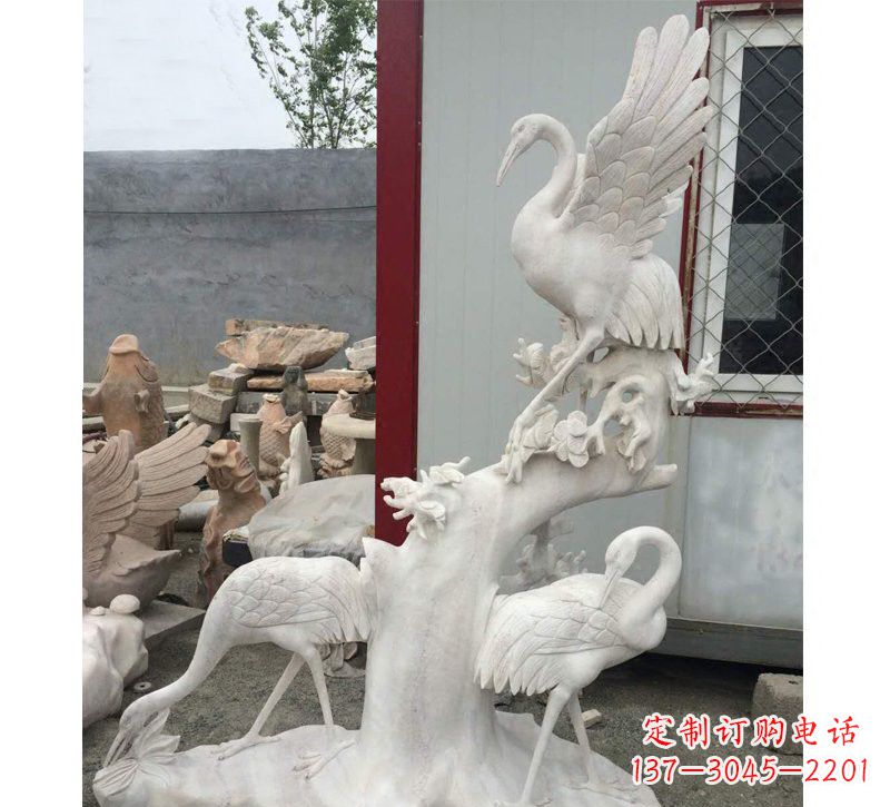 宁波仙鹤松树石雕