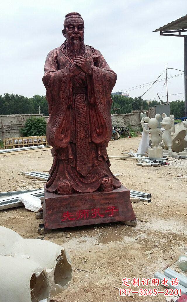 宁波先师孔子玻璃钢仿铜人物雕塑