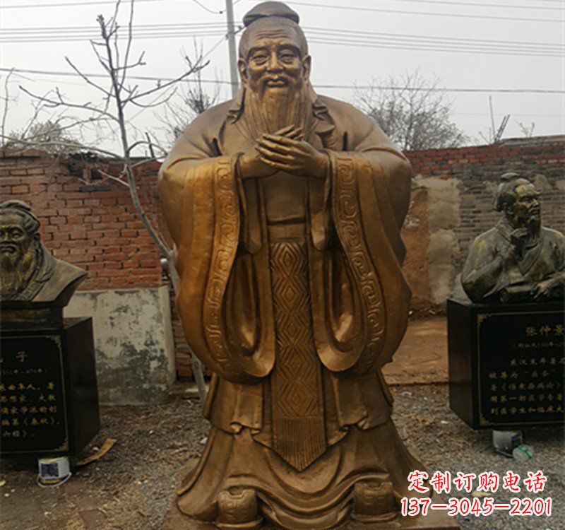 宁波先师孔子铜雕
