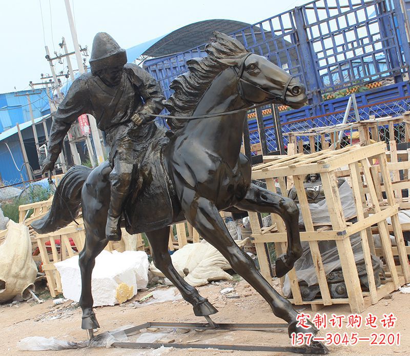宁波现代骑马人物公园景观铜雕