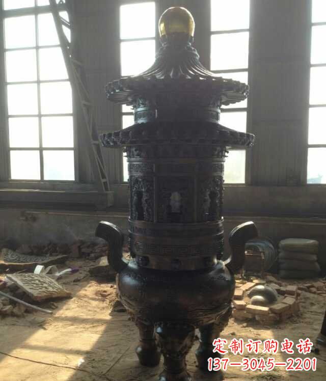 宁波香炉铜雕塑 (2)