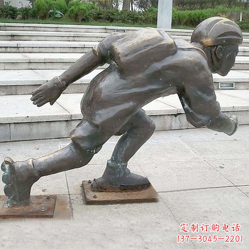 宁波小孩滑旱冰广场人物运动雕塑