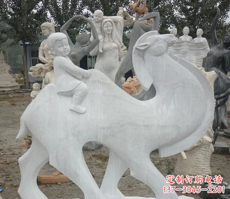 宁波小孩骑骆驼石雕
