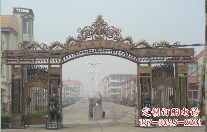 宁波小区不锈钢门口牌坊雕塑