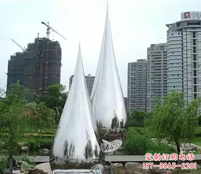 宁波小区不锈钢水滴雕塑