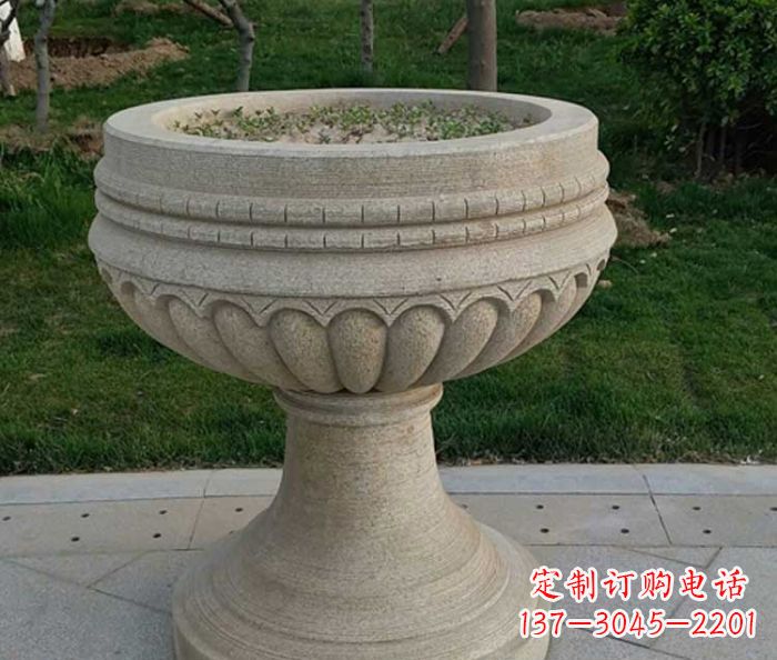 宁波小区大理石花盆摆件石雕