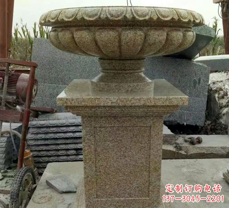 宁波小区花岗岩花盆雕塑