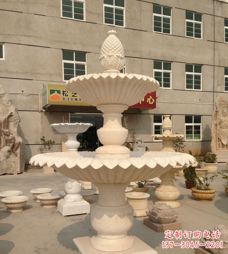 宁波小区景观菠萝式喷泉石雕