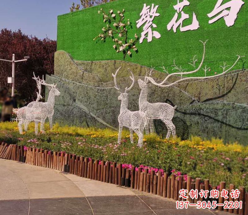 宁波小区景观不锈钢梅花鹿