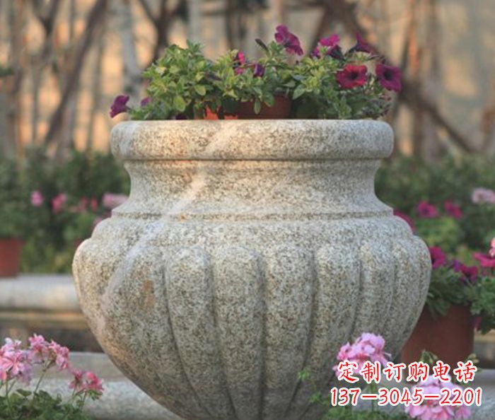 宁波小区景观大理石花盆石雕 (6)