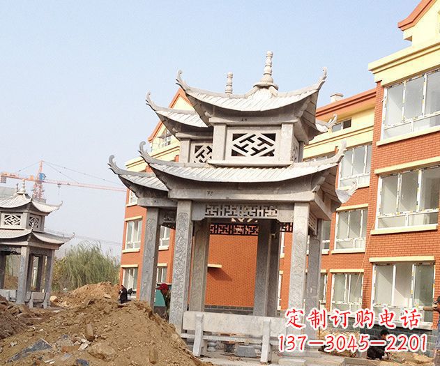 宁波小区景观大理石凉亭石雕