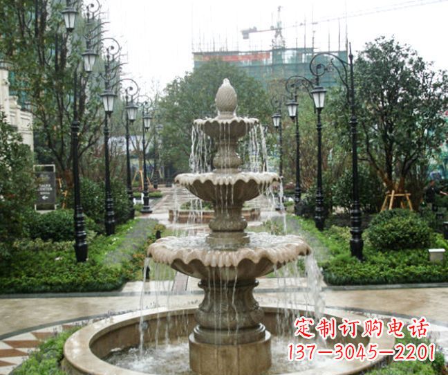 宁波小区景观大理石喷泉石雕 (4)