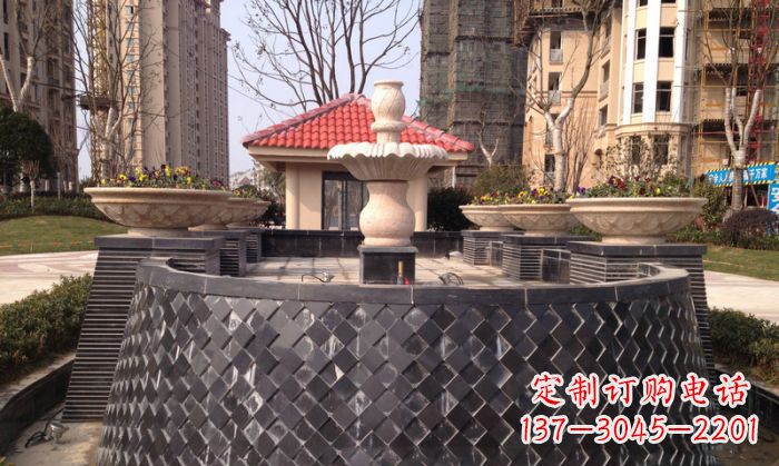 宁波小区景观大理石喷泉石雕 (3)