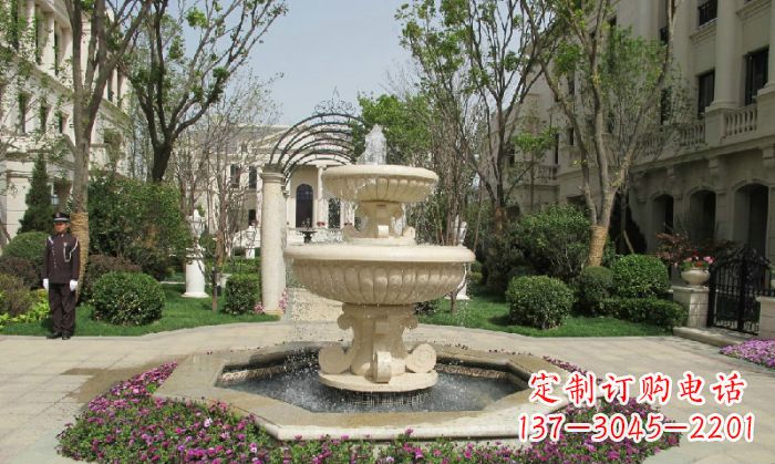 宁波小区景观大理石喷泉石雕 (7)
