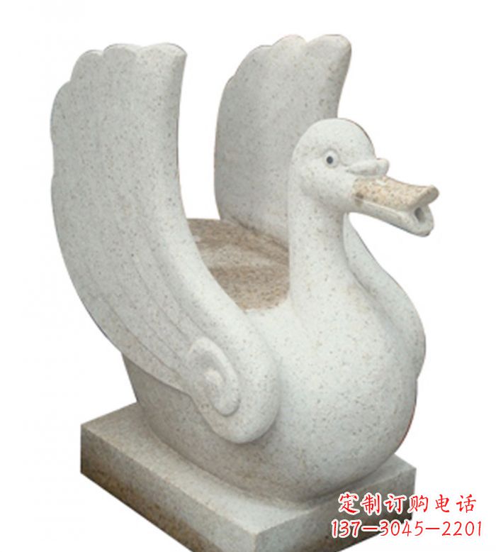 宁波小区景观大理石天鹅喷泉石雕 (2)