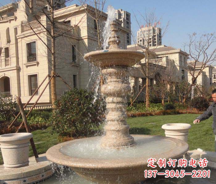 宁波小区景观多层喷泉石雕 (2)