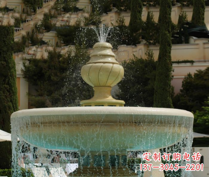 宁波小区景观多层喷泉石雕_2