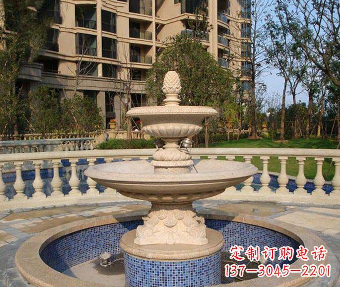 宁波小区景观多层喷泉石雕