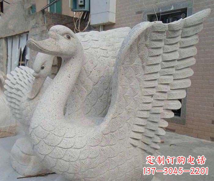 宁波小区景观天鹅石雕喷泉