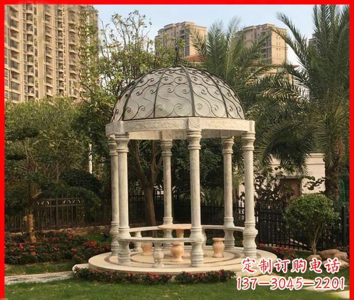宁波小区欧式圆顶凉亭石雕 (2)