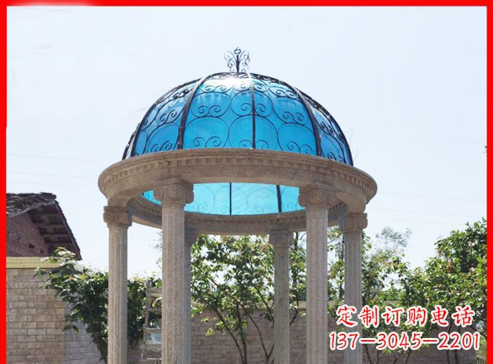 宁波小区欧式圆顶凉亭石雕_2