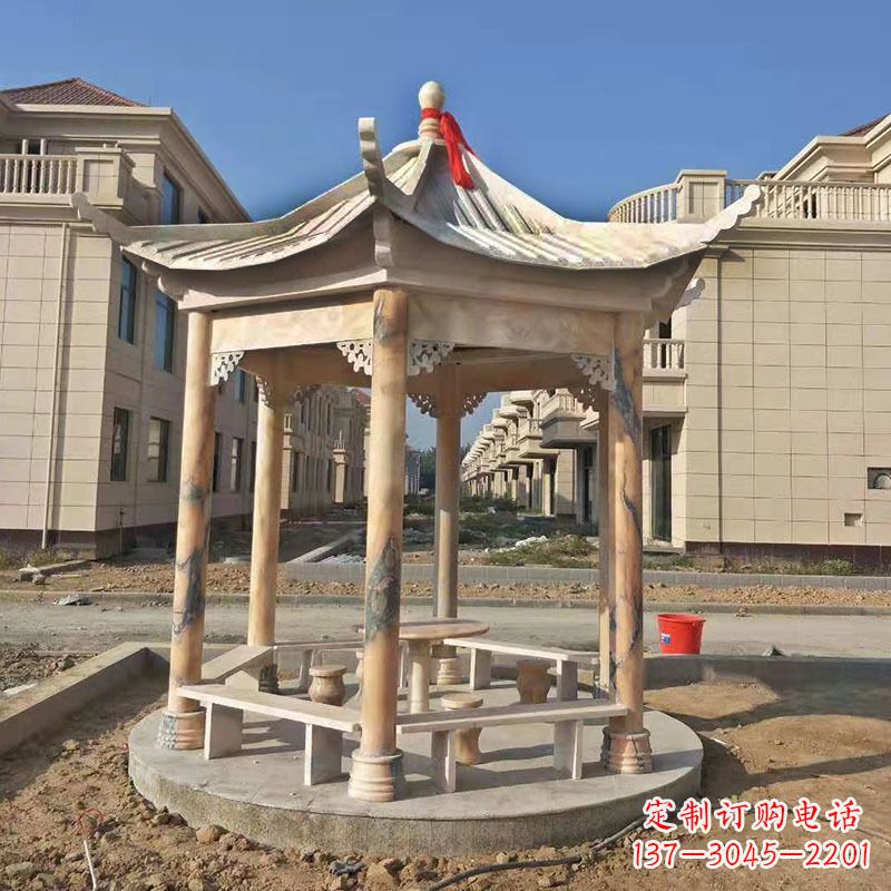宁波小区庭院石雕凉亭