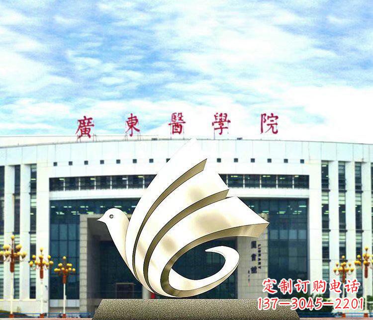 宁波校园不锈钢抽象和平鸽雕塑