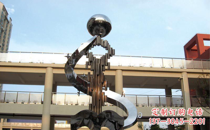 宁波校园不锈钢抽象钥匙和书籍雕塑