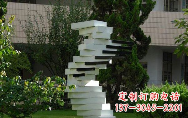 宁波校园不锈钢书本雕塑222