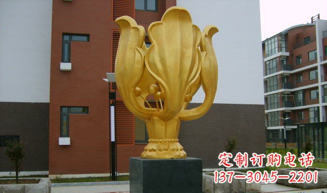 宁波校园不锈钢紫荆花雕塑