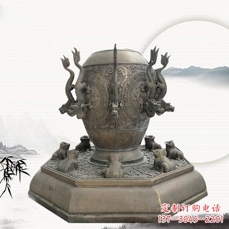 宁波校园地动仪铜雕