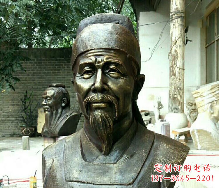 宁波校园杜甫胸像铜雕