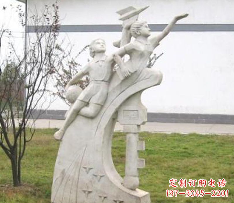宁波校园飞天学生石雕