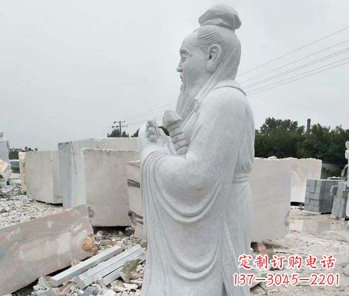 宁波校园景观孔子石雕