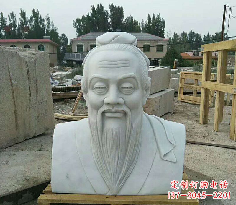 宁波校园孔子古代人物胸像石雕