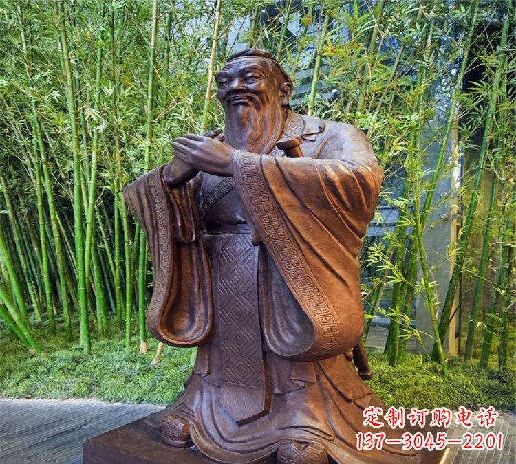 宁波校园孔子行教像铜雕
