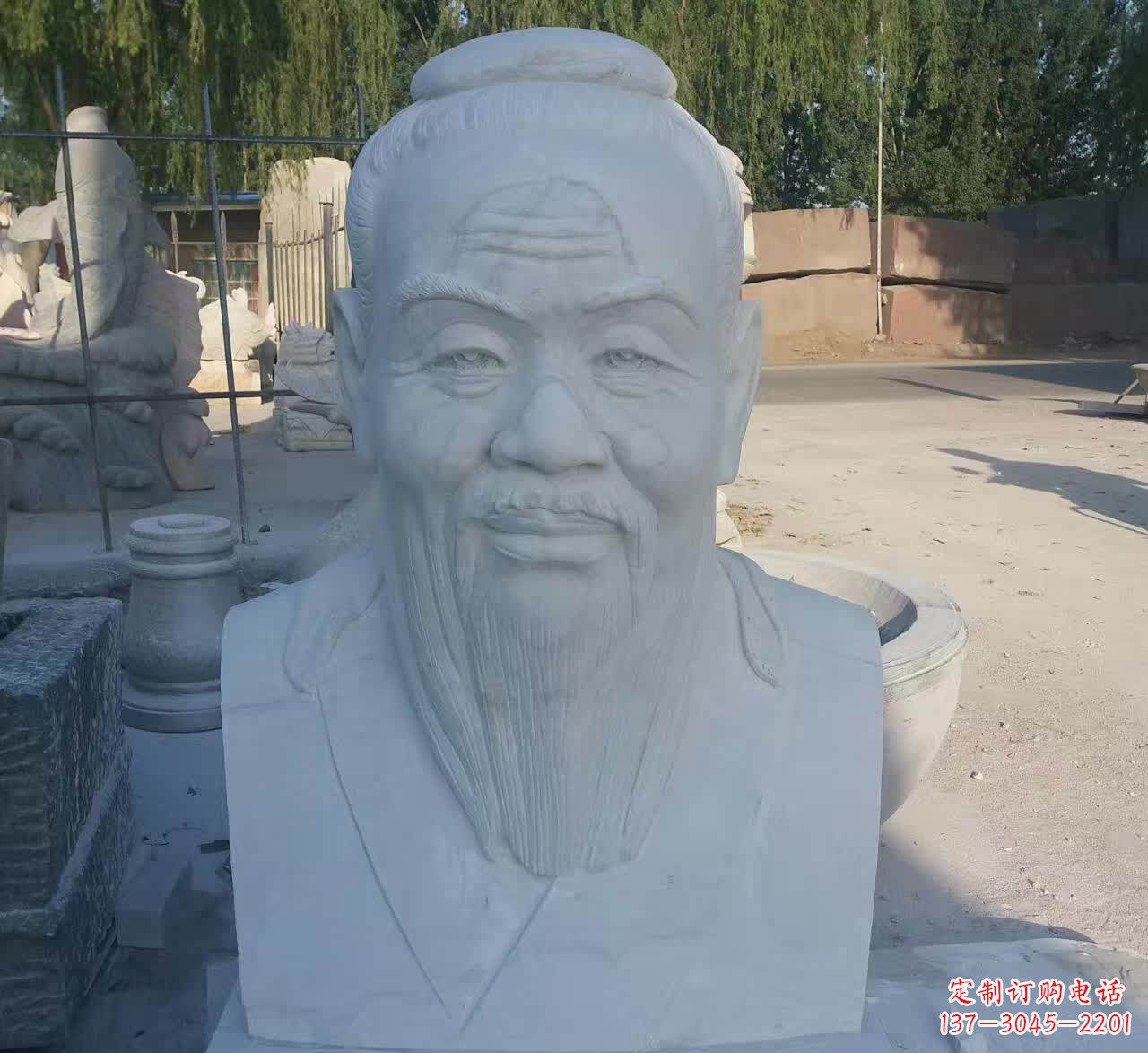 宁波校园孔子胸像石雕塑