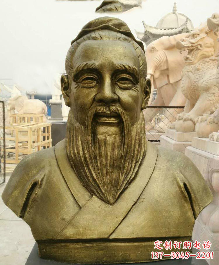 宁波校园孔子胸像铜雕