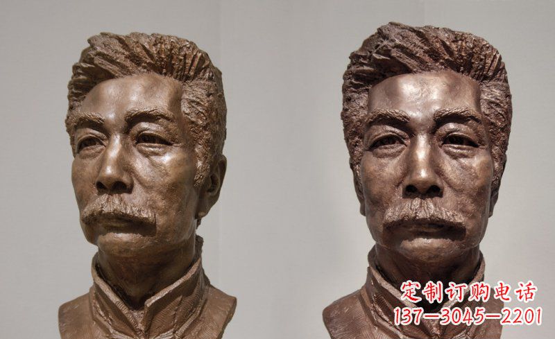 宁波校园鲁迅头像名人铜雕