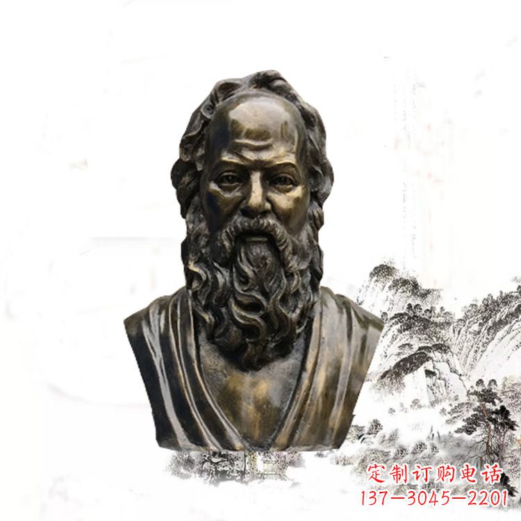 宁波校园名人苏格拉底头像雕塑