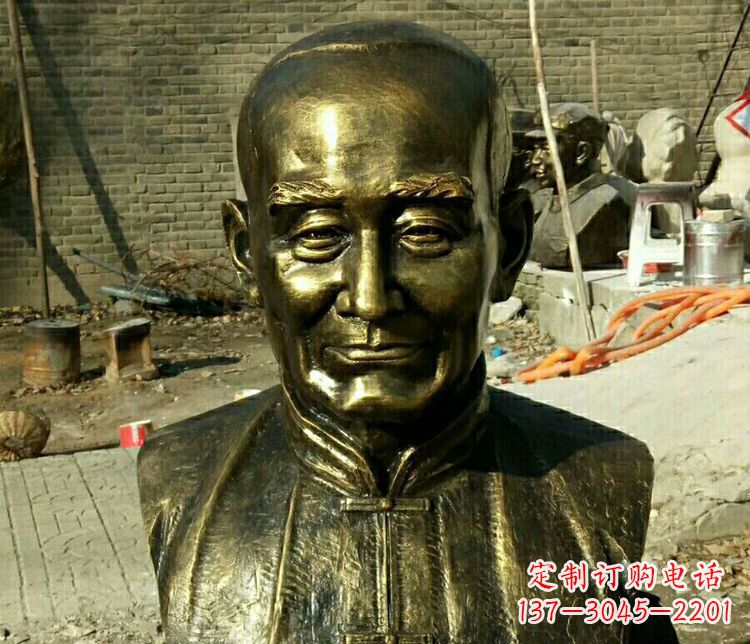 宁波校园名人叶圣陶胸像铜雕