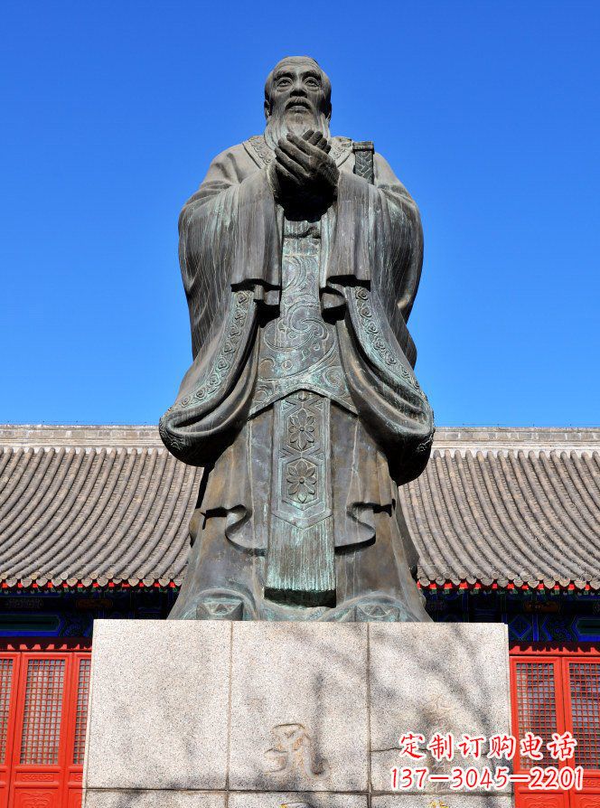 宁波校园青铜孔子人物铜雕
