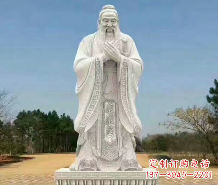 宁波校园人物大理石孔子石雕 (2)